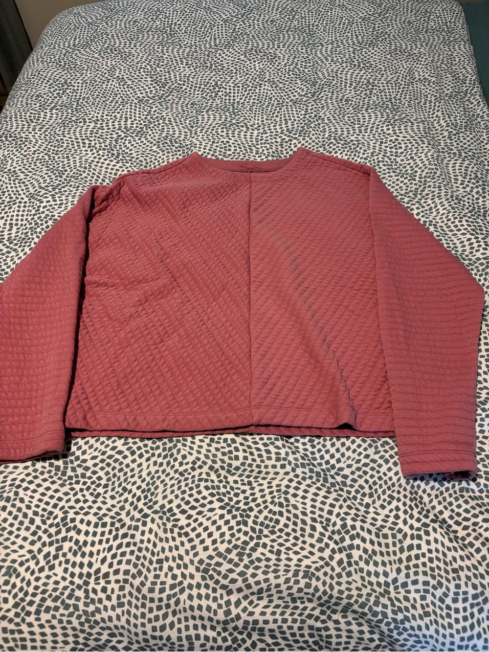 a new day Quilted Long-Sleeve Pullover - Dusty Rose